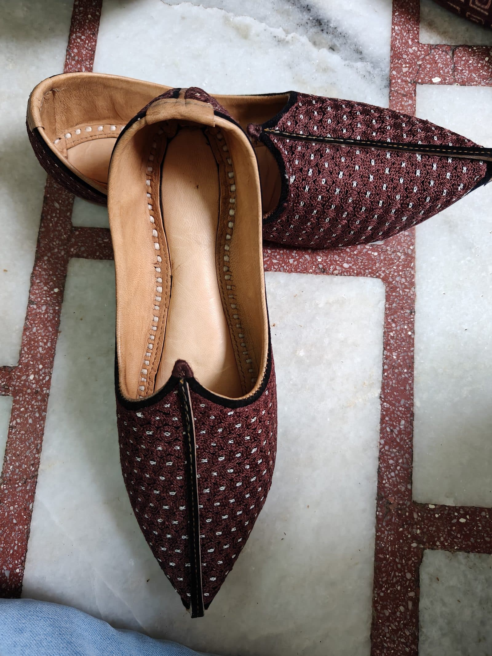 The bridal pair, sized and boxed for the wedding morning.